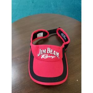 Jim Beam Racing Hat Cap Visor Mens Red 100% Cotton One Size Style Master